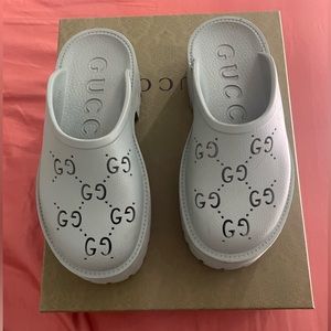 Gucci Platform Perforated G Clogs
